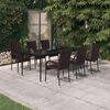 vidaXL Ensemble à manger de jardin 7 pcs Marron et noir