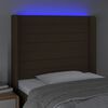 vidaXL T&ecirc;te de lit &agrave; LED Marron fonc&eacute; 103x16x118/128 cm Tissu