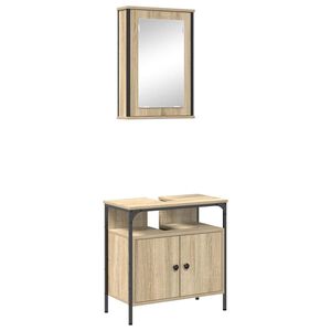 vidaXL Ensemble de mobilier de salle de bain 2 pc Marron