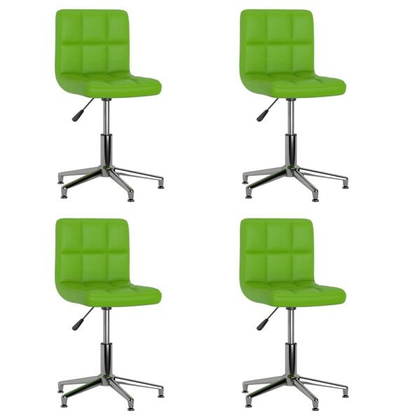 vidaXL Chaises pivotantes &agrave; manger lot de 4 vert similicuir