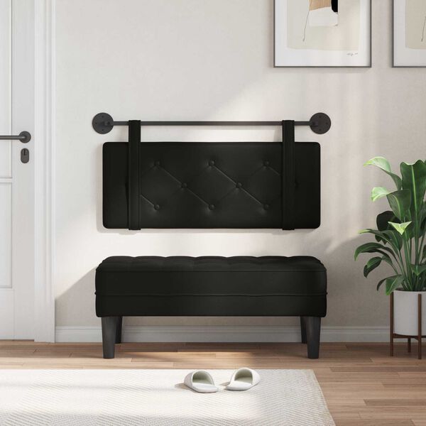 vidaXL T&ecirc;te de lit suspendue Montage mural Noir 100 cm Simili cuir