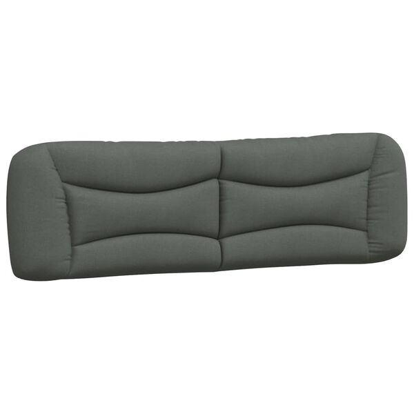 vidaXL Coussin de t&ecirc;te de lit Hvar gris fonc&eacute; 180 cm tissu