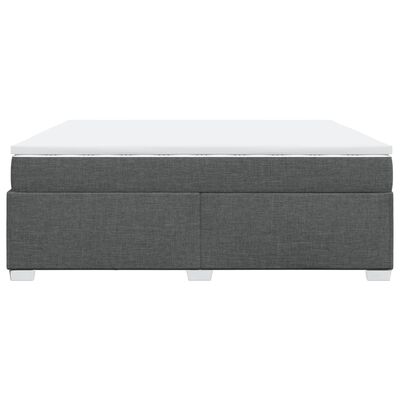 vidaXL Sommier à lattes de lit avec matelas Gris foncé 200x200cm Tissu