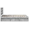 vidaXL Cadre de lit Gris B&eacute;ton 135 x 190 cm Bois de pin massif