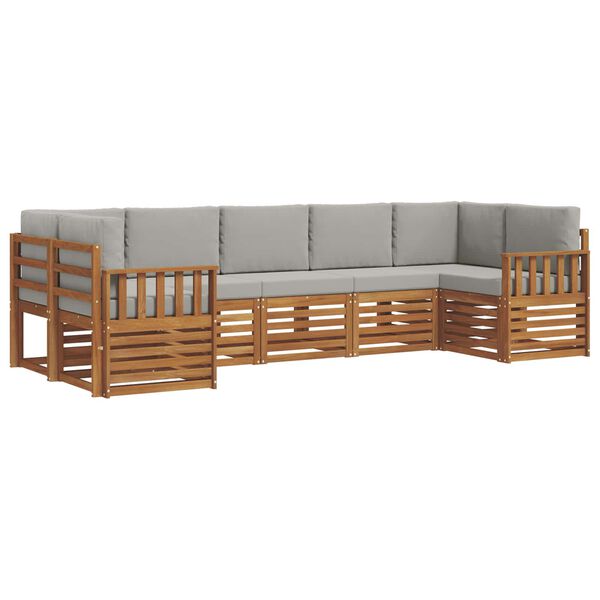 vidaXL Ensembles de canap&eacute;s avec coussin 7 pcs Gris Naturel et Clair