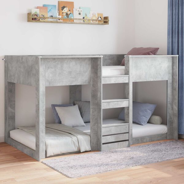 vidaXL Cadre de lit sur&eacute;lev&eacute; Gris b&eacute;ton 71,5 x 190 cm