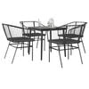 vidaXL Ensemble &agrave; manger de jardin et coussins 5 pcs noir rotin verre