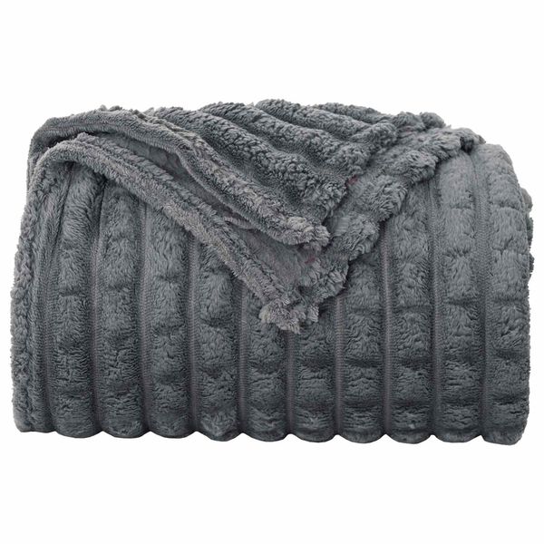vidaXL Jet&eacute; Gris fonc&eacute; 200 x 150 cm Toison