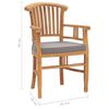 vidaXL Ensemble &agrave; manger de jardin 3pcs avec coussins bois teck solide