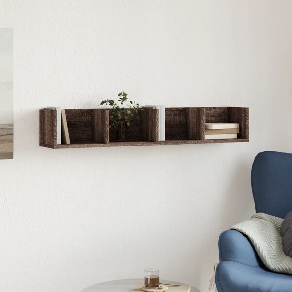 vidaXL Armoire murale ch&ecirc;ne marron 99x18x16,5 cm bois d'ing&eacute;nierie
