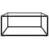 vidaXL Table basse Noir avec verre tremp&eacute; 80x80x35 cm