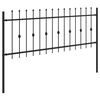 vidaXL Cl&ocirc;ture &agrave; Pointe Noir 200 x 130 cm Acier enduit de poudre