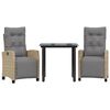 vidaXL Ensemble &agrave; manger de jardin et coussins 3 pcs m&eacute;lange beige