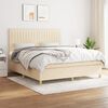vidaXL Sommier &agrave; lattes de lit avec matelas Cr&egrave;me 160x200 cm Tissu