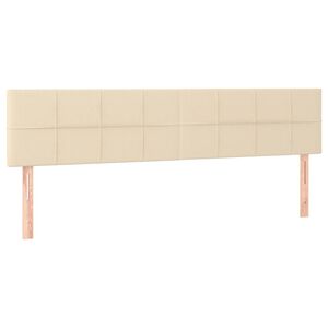 vidaXL T&ecirc;tes de lit Cr&egrave;me 200x5x78/88 cm Tissu