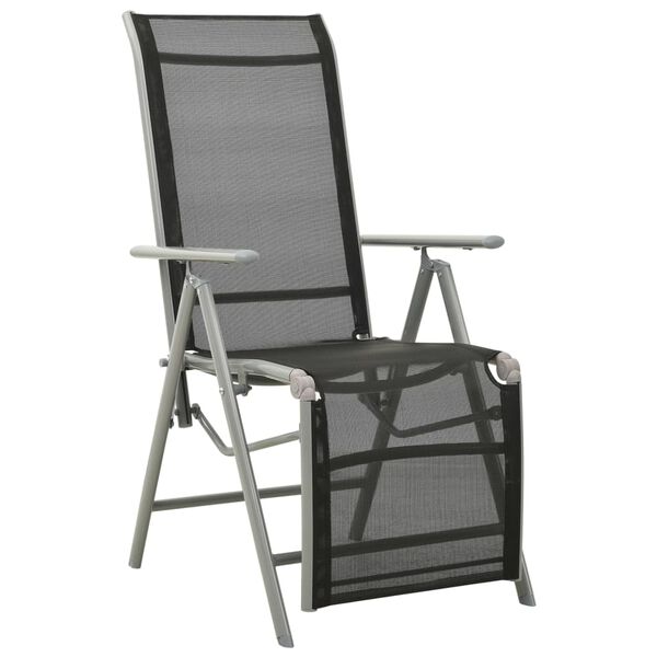 vidaXL Chaises de jardin lot de 2 Textil&egrave;ne et aluminium Argent&eacute;