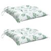 vidaXL Coussins de chaise lot de 2 &agrave; motif de feuilles 50x50x7 cm