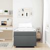 vidaXL Cadre de lit avec matelas Gris fonc&eacute; 100 x 200 cm tissu