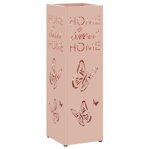 vidaXL Porte-parapluie avec stockage Rose 15,5 x 15,5 x 49 cm M&eacute;tal
