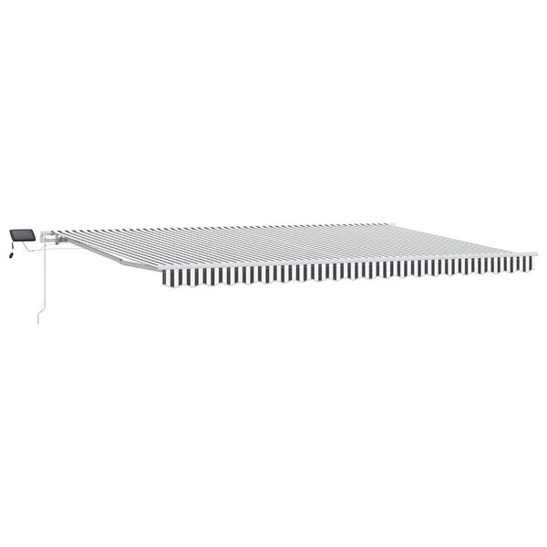 vidaXL Auvent manuel r&eacute;tractable avec LED anthracite blanc 500x300 cm