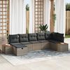vidaXL Ensemble de canap&eacute; de jardin 7 pcs Gris Poly rotin