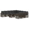 vidaXL Ensemble de canap&eacute; de jardin 12 pc Gris et Gris fonc&eacute; polyrotin