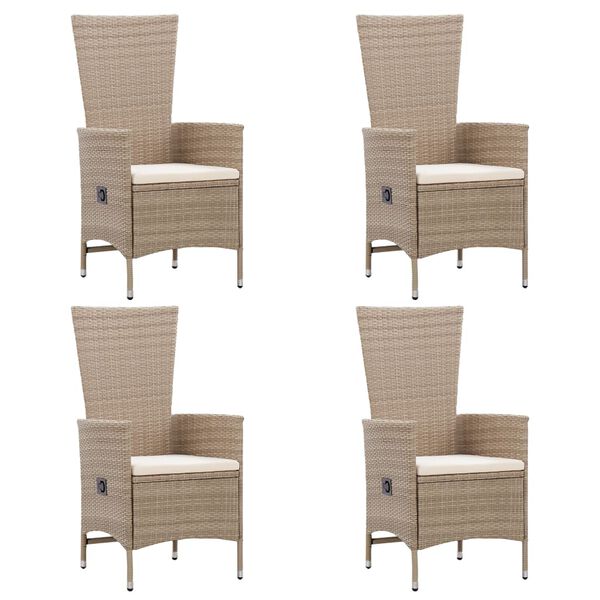vidaXL Ensemble &agrave; manger de jardin 5 pcs Beige