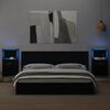 vidaXL T&ecirc;te de lit avec armoires noir 200 cm bois d'ing&eacute;nierie
