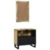 vidaXL Ensemble de mobilier de salle de bain avec &eacute;tag&egrave;re 2 pcs Marron