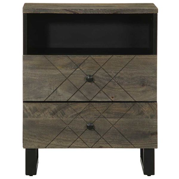 vidaXL Table de chevet noir 50x33x62 cm bois de manguier solide