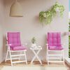 vidaXL Coussins de chaise &agrave; dossier bas lot de 2 rose tissu oxford