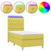 vidaXL Sommier &agrave; lattes de lit et matelas et LED Vert 80x200cm Tissu