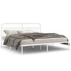 vidaXL Cadre de lit m&eacute;tal sans matelas et t&ecirc;te de lit blanc 200x200 cm
