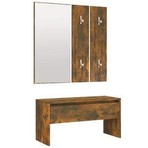 vidaXL Ensemble de meubles de couloir Ch&ecirc;ne fum&eacute; Bois d'ing&eacute;nierie