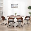 vidaXL Chaises pivotantes &agrave; manger lot de 6 gris bois courb&eacute; et tissu