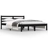 vidaXL Cadre de lit Bois de pin massif 120x190 cm Noir petit double