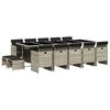vidaXL Ensemble &agrave; manger de jardin et coussins 15 pcs gris clair rotin