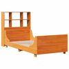 vidaXL Lit biblioth&egrave;que sans matelas cire marron 100x200cm bois massif