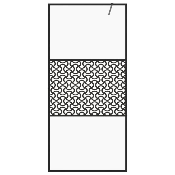 vidaXL Paroi de douche avec verre ESG transparent 80x195 cm Noir