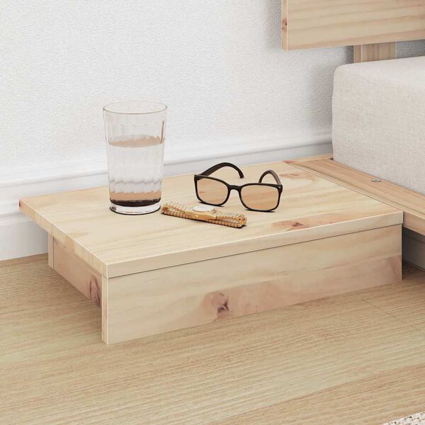 vidaXL Cadre de lit Marron 75 x 190 cm bois
