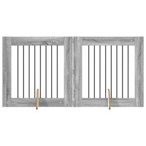 vidaXL Portillon pour chien avec supports 2 pcs Sonoma gris 80 x 80 cm
