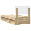 vidaXL Cadre de lit Ch&ecirc;ne Sonoma 75 x 190 cm Pin massif