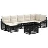 vidaXL Ensemble de canap&eacute; de jardin 8 pc Noir et blanc cr&egrave;me polyrotin