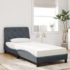 vidaXL Lit avec matelas gris fonc&eacute; 90x190 cm velours