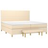 vidaXL Sommier &agrave; lattes de lit avec matelas Cr&egrave;me 200x200 cm Tissu