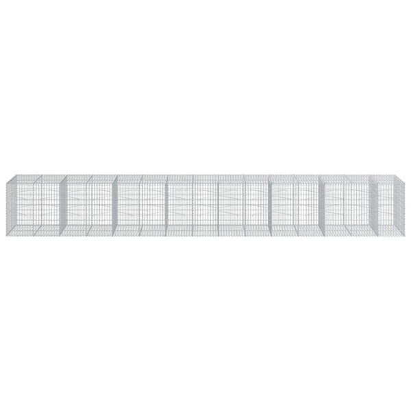 vidaXL Panier gabion avec couvercle 750x100x100 cm fer galvanis&eacute;
