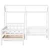 vidaXL Ensemble de lit de jour et de banc et toit sans matelas blanc