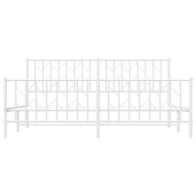 vidaXL Cadre de lit métal sans matelas et pied de lit blanc 183x213 cm