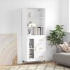 vidaXL Buffet haut Blanc 69,5x34x180 cm Bois d'ing&eacute;nierie