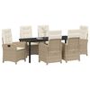 vidaXL Ensemble de salle &agrave; manger pour jardin 7 pcs Beige polyrotin